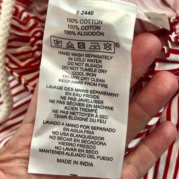 Myra Bag,ADORABLE Red/White Striped Cropped Pants,Elastic-Waist,Nautical,Size S - Picture 8 of 13